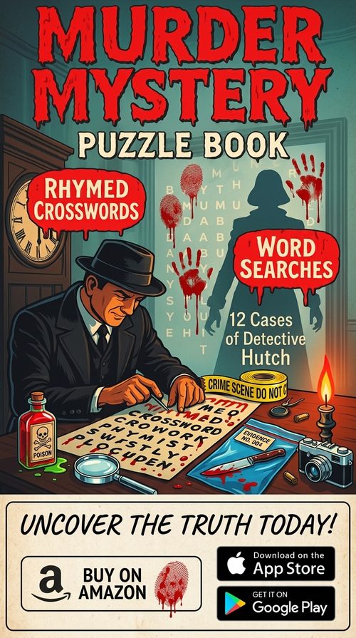 Murder Mystery Puzzle Book — 12 cases of Detective Hutch cover.