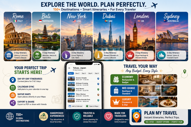 Plan My Travel - explore the world, plan perfectly